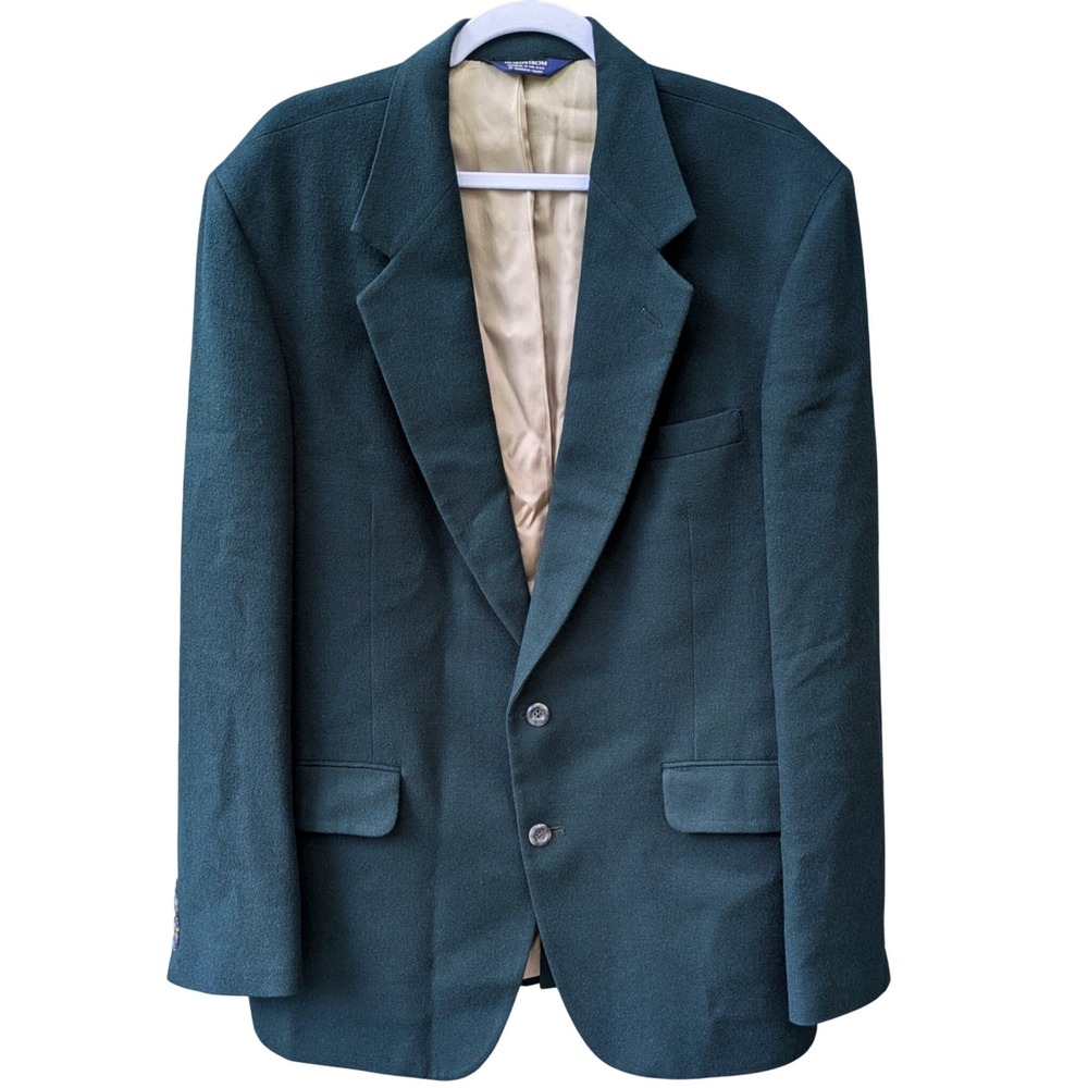 Nordstrom Loro Piana Blazer Mens 43L Green Camelhair Worsted Wool VTG USA Made